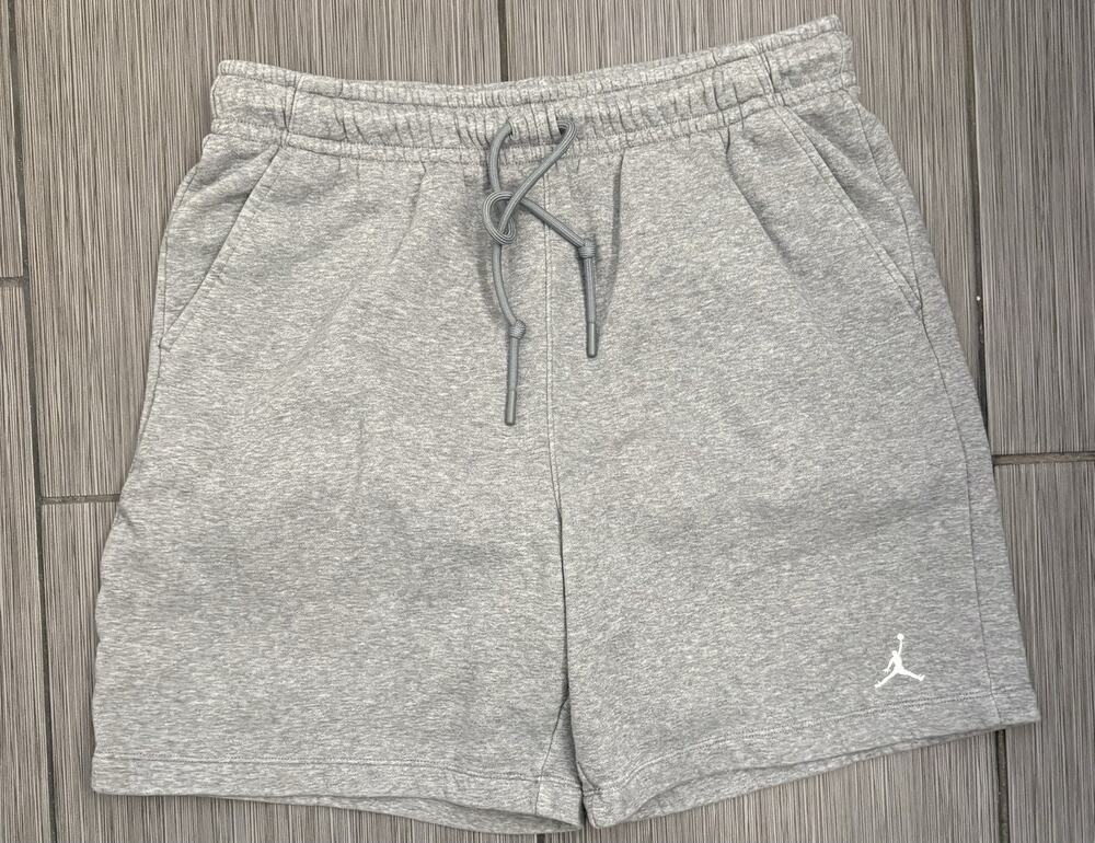 Jordan Brooklyn Fleece Men's Shorts Carbon Heather/White FJ7782-091 Size Large
